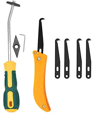 SM SunniMix 8 Pcs Kit Calfeutrage Joint, Enleve Joint, Sol Mur Couture Ciment Outil De Carrelage Joint De Grattoir Calfeutrage Outil De Suppression pour Coutures Et Coin Ciment