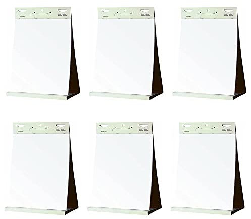 KAV Flipchart-Papierblock, perforiert, selbstklebend, 20 Blatt, 70 g/m², 58,5 x 50 cm, 6 Stück – Perfekt für Büro, Präsentationen, Restaurant, Schule, Zuhause und Küche