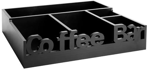 MOCAS Kaffeestation Organizer für Arbeitsplatte, Kaffeekapselhalter aus Holz, Aufbewahrungskorb und Kaffeebar-Zubehör, perfekt für Kaffee- und Tee-Gewürzaufbewahrung und Kaffeebar-Dekoration