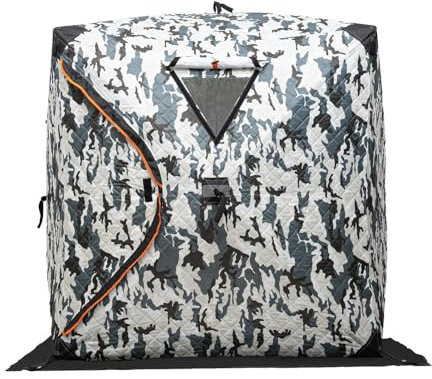 Kanbihao Tienda de pesca, 145 x 145 cm, refugio portátil al aire libre, tienda de campaña para pesca en hielo, tienda de campaña portátil de color camuflaje para pesca en hielo, cabaña de pescadores,
