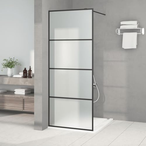 ShGaxin Schermo doccia in vetro ESG smerigliato nero 80 x 195 cm, divisorio per vasca da bagno, doccia box doccia, box doccia 152130