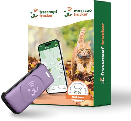 Fressnapf GPS Tracker Lila für Katzen - 2. Generation - Ohne ABO - Ortung ohne Entfernungsbegrenzung - Aktivitätserkennung & Gesundheitsfunktion - Katzenfreundliches Design