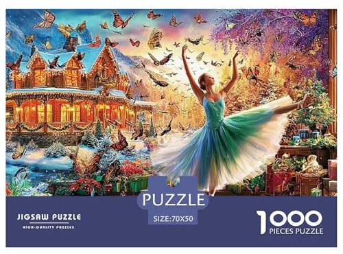 Ballerina Fantasy Recycled Cardboard Jigsaws Puzzles 1000Pc for Senior Citizens Ballerina Town Classic Educational Games 70x50cm/1000pcs