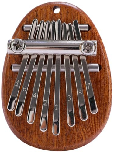 GOOHOCHY Mini Piano de Pulgar Instrumento Musical Portátil de Madera con 8 Teclas Ligero Cuerda para Colgar para Principiantes Adecuado Presentaciones en Escenario