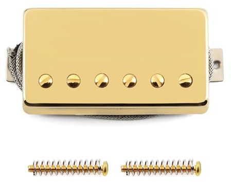 FLEOR Alnico5 Micro Humbucker pour guitare Micros Golden Bridge Compatible avec la partie guitare de style LP