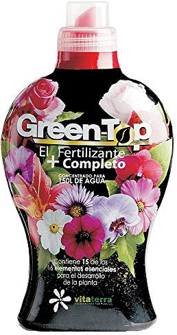 Vitaterra Green-Top Fertilizante Líquido Completo para Plantas y Flores, 750 ml