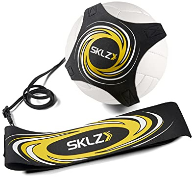 SKLZ Hit-N-Serve Volleyball Trainer, Improve Hitting Technique, Adjustable Neoprene Sleeve, Durable Tethered Waistband, Elastic Cord, Indoor/Outdoor Use - Black, Fits Most Volleyballs