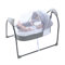 SanBouSi Elektrische Baby Wiegen, Automatische Beistellbett Babybett Babywippe mit Fernbedienung, Funktion Zeitmessung für 0-12 Monate Baby, Grau