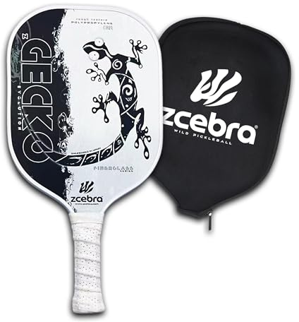 ZCEBRA Racchetta da Pickleball Composite - Racchetta leggera in fibra di vetro nucleo di pannello d'api in polipropilene testurizzato - Paddle Premium ZGECKO (bianco)
