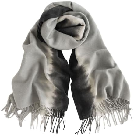 HOOPOE Damscarf, vinterhalsduk, vinterhalsduk, damscarf, damhalsduk, varm vinterhalsduk 200 x 65 cm, termisk halsduk, halsdukar för kvinnor vinter, svart, 200cm x 65cm