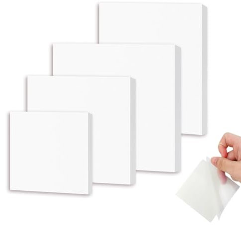 400 Blätter Transparente Haftnotizen, Transparent Sticky Notes Set Wasserfest und Wiederbeschreibbar Für Von Bürodokumenten Oder Büchern Tolles Büromaterial für Studenten und Mitarbeiter