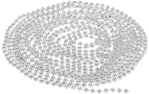 PATIKIL 5mm Pearl String, 16.4Ft/5m 1 Roll Pearl Trim Artificial Pearl Strand Pearl Strands Spool for DIY Jewelry Decor Wedding Party Christmas Trees, Silver