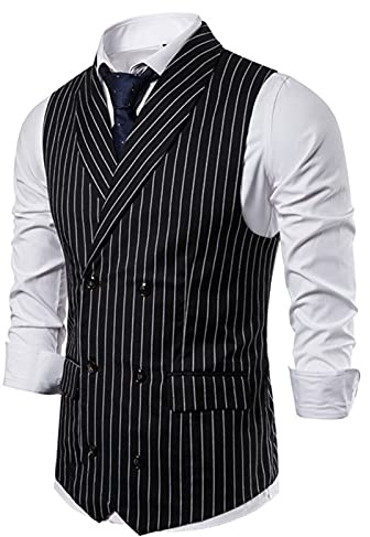 Chaleco de traje para hombre elegante, chaleco para hombre, traje ajustado, cuello vuelto, chaleco para hombre con cuello alto, chaleco de traje de doble fila, chaleco de traje ajustado, chaleco de