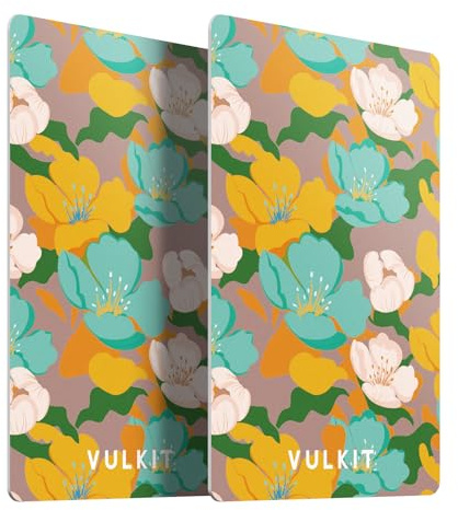 VULKIT RFID Blocking Cards 2 Pack, Slim RFID Credit Card Protector, RFID/NFC Card Blocker, Protection Your Wallet and Passport, Cute, Detailed Foral Paint