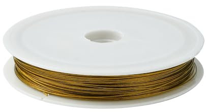 50m SCHMUCKDRAHT 0,38mm Farbe gold Edelstahlseide Perlendraht Juwelierdraht