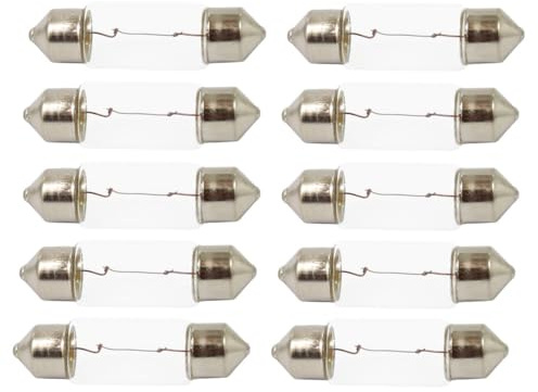 ShuoHui 10 x soffkuddar 24 V 5 W C5 W SV8,5 31 mm/36 mm/39 mm/41 mm/44 mm registreringsskyltbelysning glödlampa personbil interiör bagageutrymme handskfack (36 mm)
