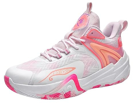 ZHNSHM Basketball Shoes for Women Fashion High Top Athletic Sneakers Lightweight Volleyball Shoes Walking Running Outdoor Sport Shoes Pink