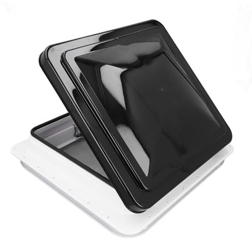 Cocoarm Ventilateur de Toit de VR 14 -CCE Kit de Remplacement Réversible avec Moteur 12 V pour Salle de Bain, Couvercle Noir Résistant aux UV à L'UV, adapté aux Camping-Cars, Facile à Installer