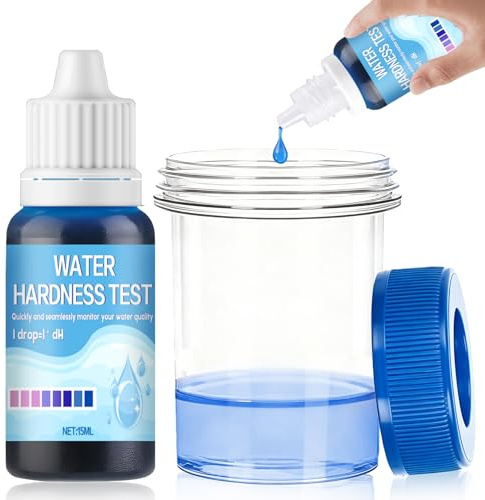 HONTAOK Test Dureté de l'eau, Test Eau Aquarium, Test Eau Potable, Testez Facilement Rapidement Qualité l'eau, Convient l'eau Robinet, l'eau Potable, aux Aquariums Systèmes d'eau Adoucie, 15ml