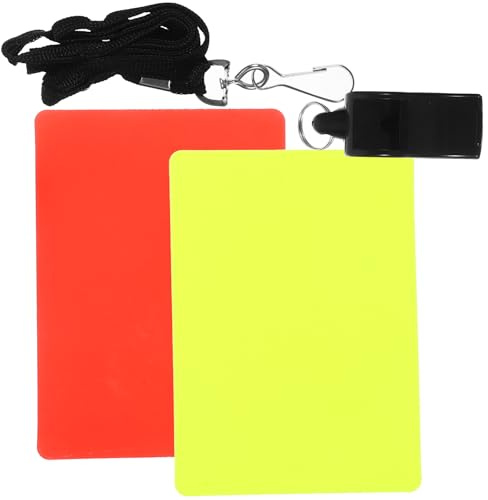 TOYANDONA Cartons D'arbitre Football Rouge Et Jaune Léger Sifflet Arbitre Professionnel en Plastique, Kit 3 Pièces, Équipements Arbitre pour Match De Football Et Entraînement