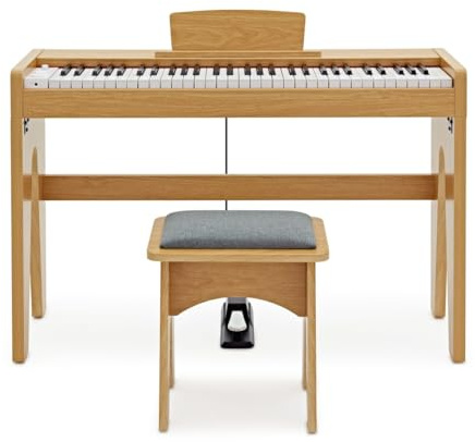 Keynote Junior digitalpiano och pall från Gear4music, ljus ek