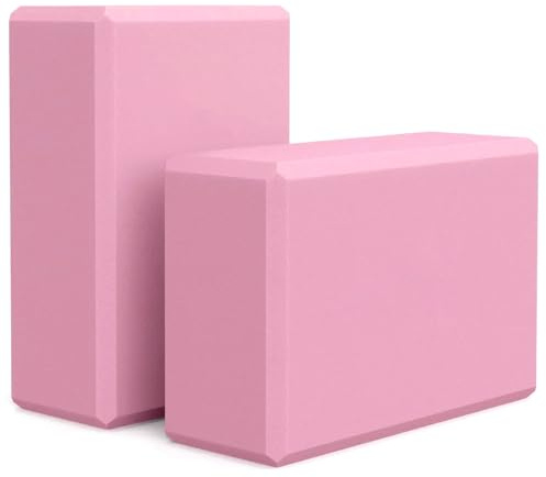 Yoga Block Yoga Blocks Set of 2 Pilates Block High Density Yoga Brick Pilates Blocks Non Slip Lightweight Yoga Bricks for Yoga Pilates Training Stretching Flexibility Meditation Home Exercise 23x15cm