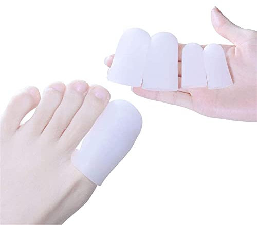 Protezione Dita Piedi, 4 Pezzi cappucci Copri dita in gel, Proteggi dita Silicone per Prevenire Vesciche, Mais, Calli