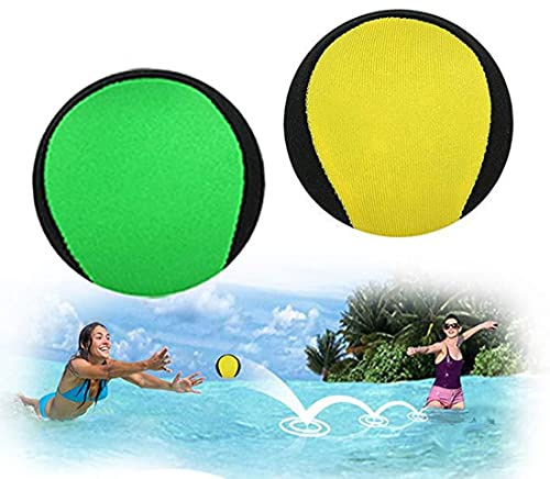 Airoads Water Bouncing Ball - 2 Pack Stress Relief Ball for Swimming, Beach & Outdoor Activity (Yellow + Green, 5.5cm)