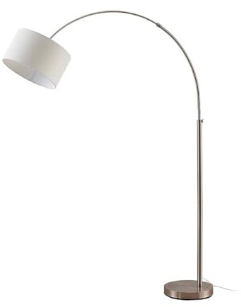 Floor Lamp 'Railyn' (Modern) in White Made of Textile for e.g. Living Room & Dining Room (1 Light Source, E27) from Lindby | Standard Lamp, Arc Lamps