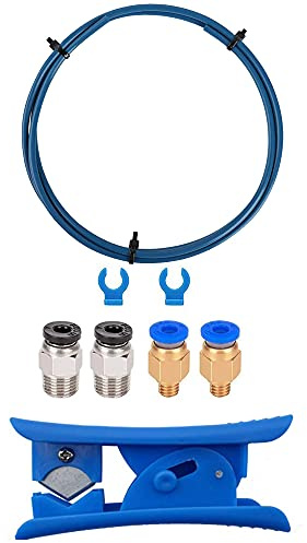 MMOBIEL Bowder PTFE-3D-Schlauch 1m XS-Serie 1,75mm Filament, kompatibel mit 3D-Druckerender 3 V2/ Ender 3/ Ender 3 Pro/Ender 5/ CR-10/10S 20/20 Pro inkl. 2x PC4-M10 Armatur und Messer