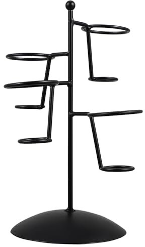 Cabilock EistüTenhalter Schwarz, Eiscreme StäNder Aus Eisen, 4 LöCher Eiswaffelhalter, Pommeshalter FüR Party, Geburtstag, Hochzeit, Dessert, 5.9*5.9*9.1 Zoll