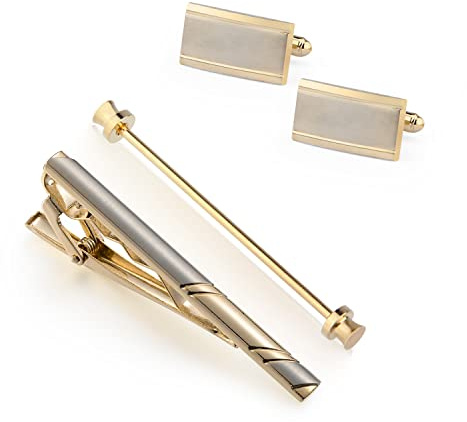 Wynameleri Ensemble de boutons de manchette et pinces à cravate classiques pour homme, mariage, fête des pères, accessoire de décoration pour affaires, anniversaire, boutons de manchette personnalisés