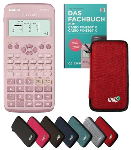 Casio fx-83GT X Incl. Funda Protectora Rojo y Libro especializado (64 páginas, DIN A5) – Calculadora científica – Smart Set (Alemán)