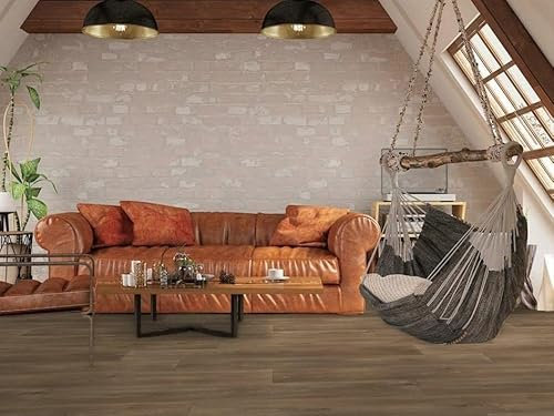 PVC Bodenbelag Vinylboden in schlichter Holz Art braun, DIN-A4 Musterstück