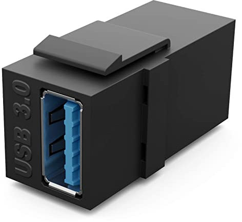 HB-DIGITAL Keystone - Modulo USB 3.0 | Patch Panel Multimediale, Adattatore Accoppiatore, Plug & Play, Nero
