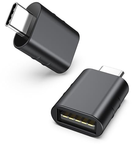 Syntech USB C to USB Adapter Pack of 2 USB C Male to USB3 Female Adapter Compatible with iPhone 15 Pro Max MacBook Pro Air 2023 iMac iPad Mini Pro, Other Type C or Thunderbolt 4/3 Devices, Space Black