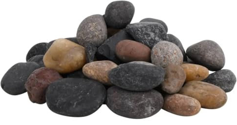 vidaXL Galets Polis, Pierres de Rivière pour Parterres de Jardin, Décoration pour Aquarium, Galets Décoratifs Intérieur Extérieur, 10 kg Multicolores 5-8 cm