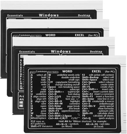 SEWACC 4 Pcs Shortcut Sticker Laptop Stickers Sheet Reference Shortcut Stickers