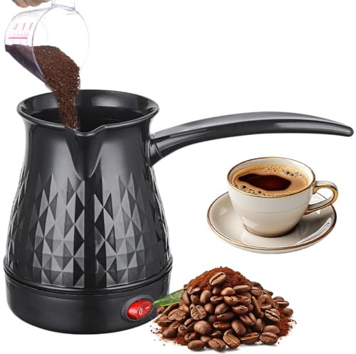 CEWROM Espressokocher Induktion, 500 ML Elektrische Kaffeekanne, Elektrische Türkische Kaffeemaschine, Türkischer Kaffeekocher Milchkanne Teekanne Wasserkocher für Zuhause Camping Büro Reisen