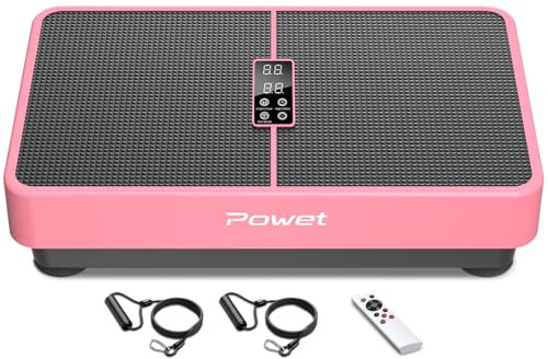 Máquina de ejercicio con placa vibratoria, placa de vibración para drenaje linfático, color rosa