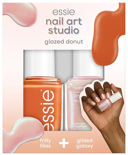 Essie nail art studio Set glazed donut (Nagellack 824 frilly lilies, special effects Nagellack 17 gilded galaxy)