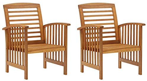 ShGaxin Gartenstühle 2 STK Gartenmöbel, Balkonstühle, Chair Outdoor, Balkonmöbel, Hochlehner, Essstühle, Balkon Stuhl, Bistrostuhl, Massivholz Akazie