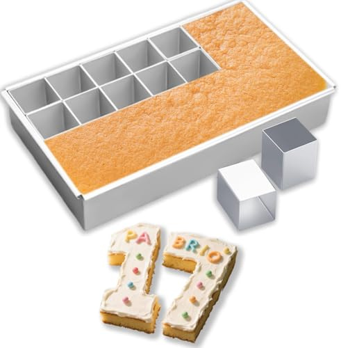 Peelanmall Siffror bakformar stor, bakform siffror kakform siffror bokstäver, aluminium bakform siffror, 29,5 x 16,5 cm, justerbar non-stick kakform, för gör-det-själv bakning formar set
