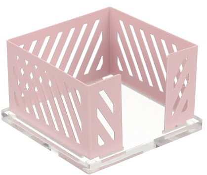 PATIKIL Sticky Note Holder, 4x4 Metal Note Dispenser for Classroom Home Office Desk Organizers Accessories Supplies, Pink
