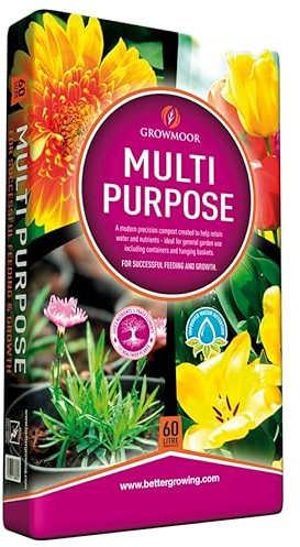 Multi-Purpose Compost 10L, 20L, 40L, 60L Compost for Plants, Flowers, Vegetables & Garden Use – Nutrient-Rich Soil for Pots, Beds, Baskets & Containers (60L)