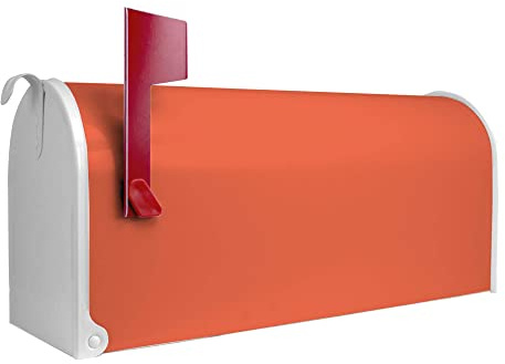 banjado Amerikanischer Briefkasten - US Mailbox/Letterbox mit Motiv Farbe Orange 51x22x17cm - Postkasten Stahl aus Amerika – Briefkasten amerikanisch weiß pulverbeschichtet