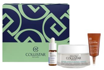 Collistar Attivi Puri - Set de regalo para mujer, ácido hialurónico Acquagel + Ceramida 50 ml, gotas de colágeno + glucógeno 5 ml, cuidado de los ojos ácido hialurónico + péptidos de 5 ml, hidratación