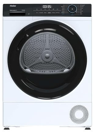 Haier I-PRO SERIES 3 Asciugatrice 9 Kg a Pompa di Calore, Libera Installazione, Classe D, I-Refresh Pro, Rumorosità (dB) 64, IoT APP hON, 85 x 60 x 62.5 (A x L x P cm), Bianca - HD90-D939-IT