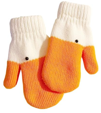Arrovarp Ankformade vinterhandskar, 25 x 10 cm svan design stickade hela fingerhandskar, vinter söt anka stickade vantar, barn vuxna nyhet tecknad svan termisk handske för kallt väder sport skidåkning