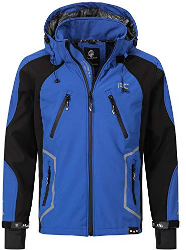 Rock Creek Herren Softshell Jacke Outdoor Jacke Windbreaker Übergangsjacke Anorak Kapuze Regenjacke Winterjacke Herrenjacke Jacket H-230 Blau 4XL